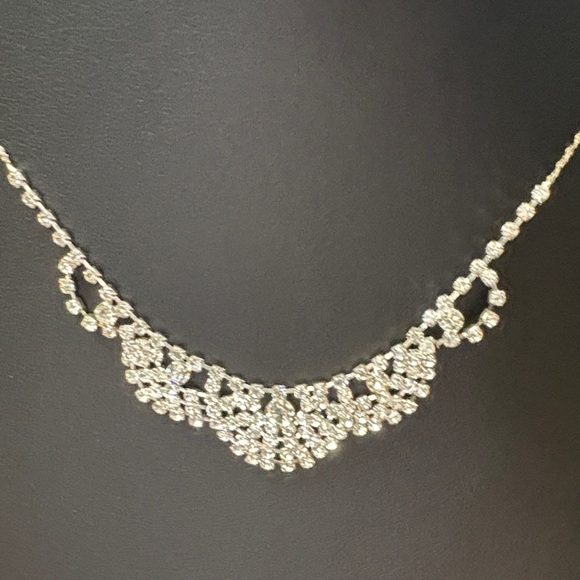 Claire’s Elegant Silver Crystal Necklace - Picture 2 of 2